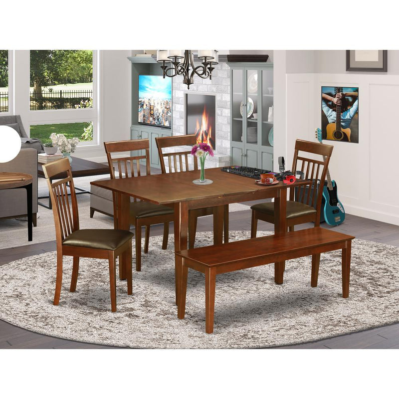 6  Pc  dinette  set  for  small  spaces-Kitchen  Table  and  4  Dining  Chairs  and  Bench