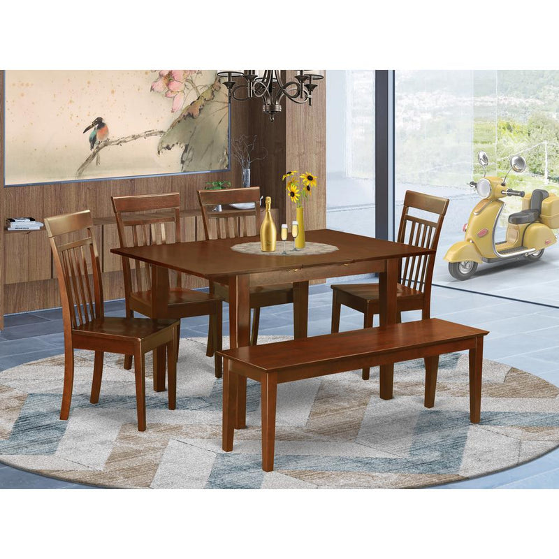 6  Pc  dinette  set-Kitchen  Table  and  4  Dining  Chairs  and  Dining  Bench