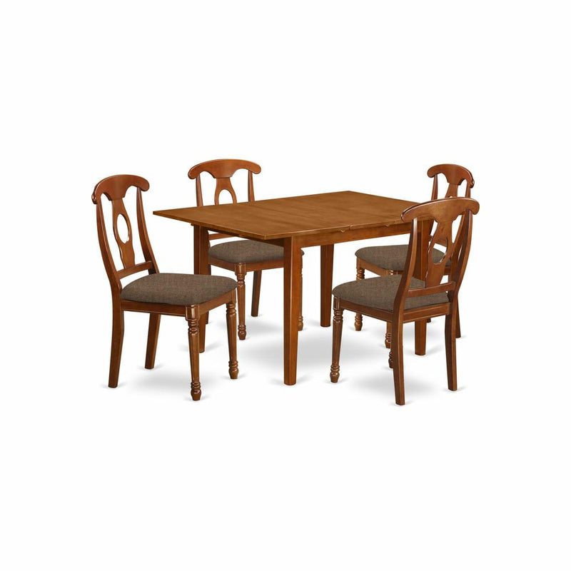 MLNA5-SBR-C 5 Pc Kitchen nook Dining set- Tables and 4 Brown Dining Chairs