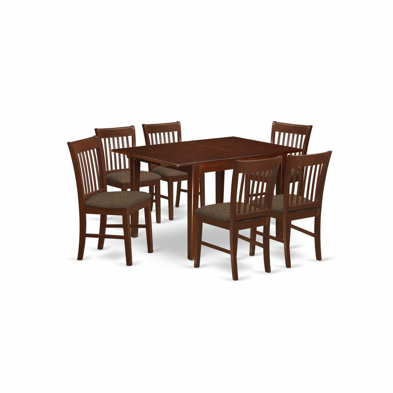 MLNO7-MAH-C 7 Pc small Kitchen Table set-small Dining Tables and 6 Kitchen Chairs