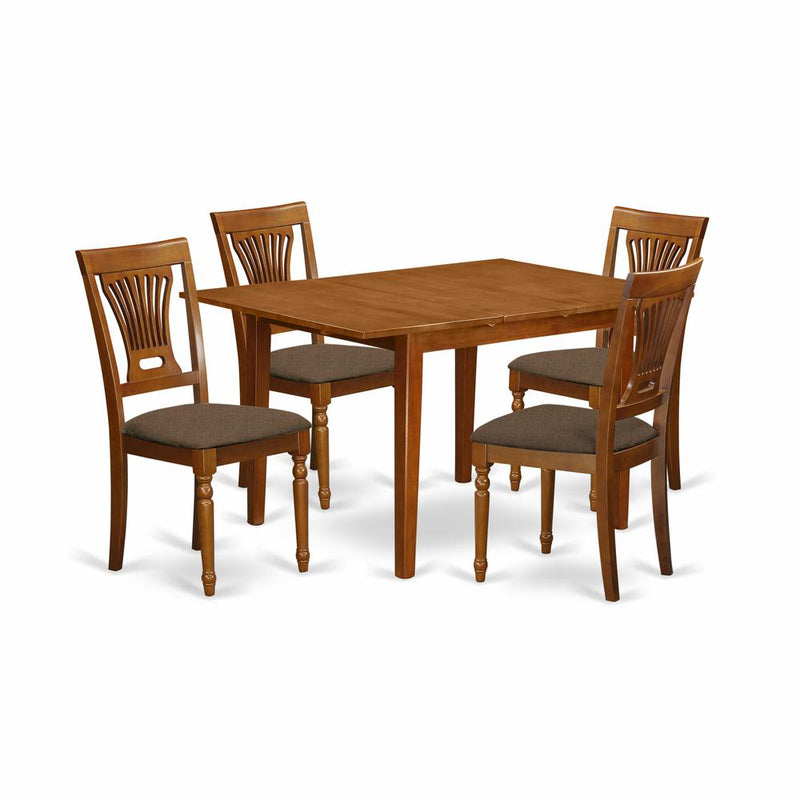 MLPL5-SBR-C 5 Pc small Kitchen Table set-small Dining Tables and 4 Kitchen Chairs