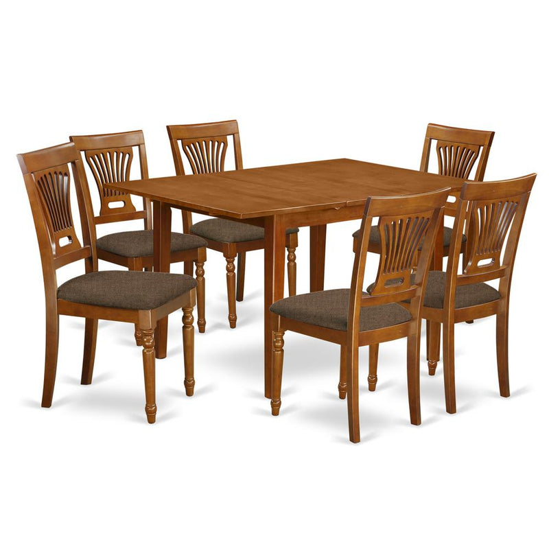 MLPL7-SBR-C 7 Pc Kitchen dinette set-Kitchen Tables and 6 Kitchen Chairs