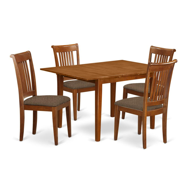 MLPO5-SBR-C 5 Pc dinette set-small Dining Tables and 4 Dining Chairs