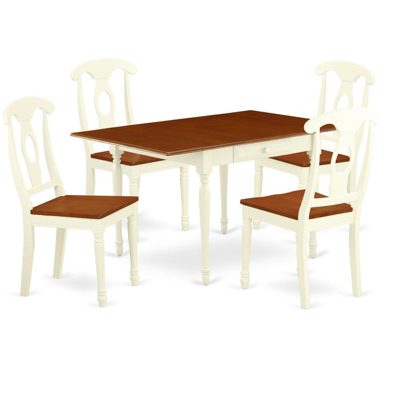 Dining Room Set Buttermilk & Cherry, MZKE5-WHI-W