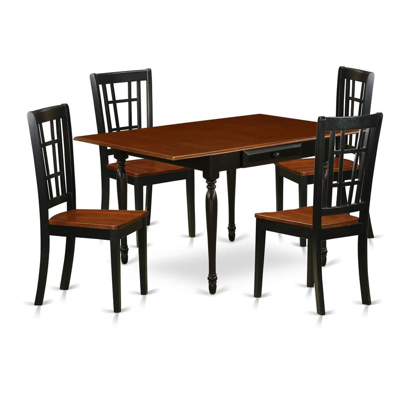 Dining Room Set Black & Cherry, MZNI5-BCH-W