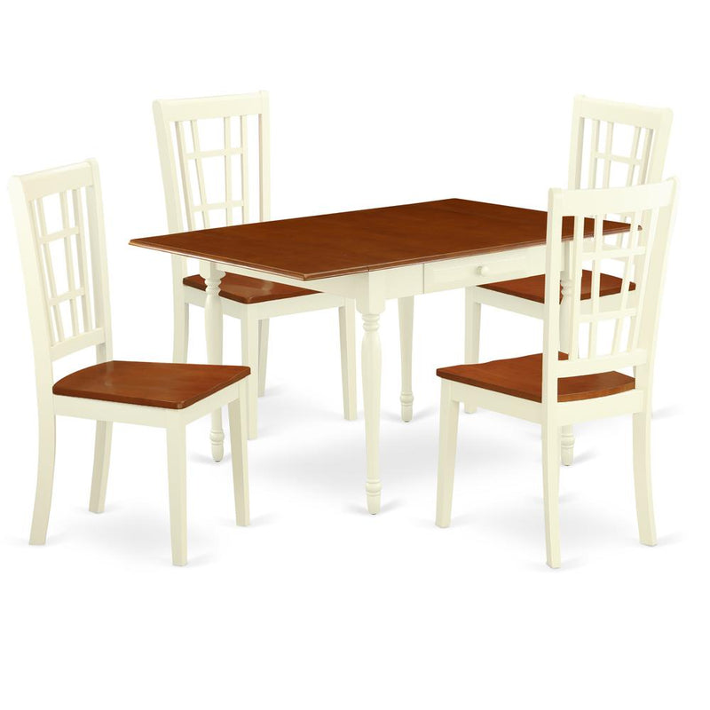 Dining Room Set Buttermilk & Cherry, MZNI5-WHI-W