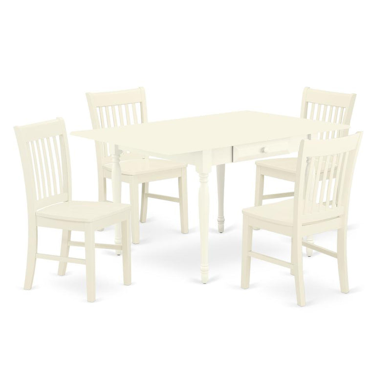 Dining Room Set Linen White, MZNO5-LWH-W