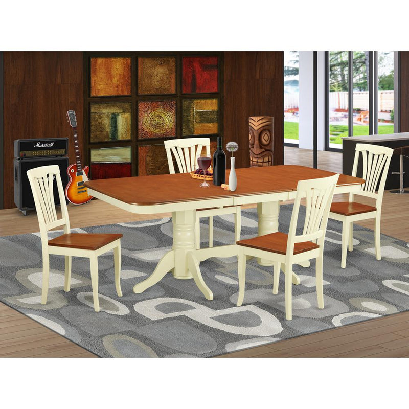 5  PC  Dining  room  set  for  4-Dining  Table  with  Leaf  and  4  Dining  Chairs