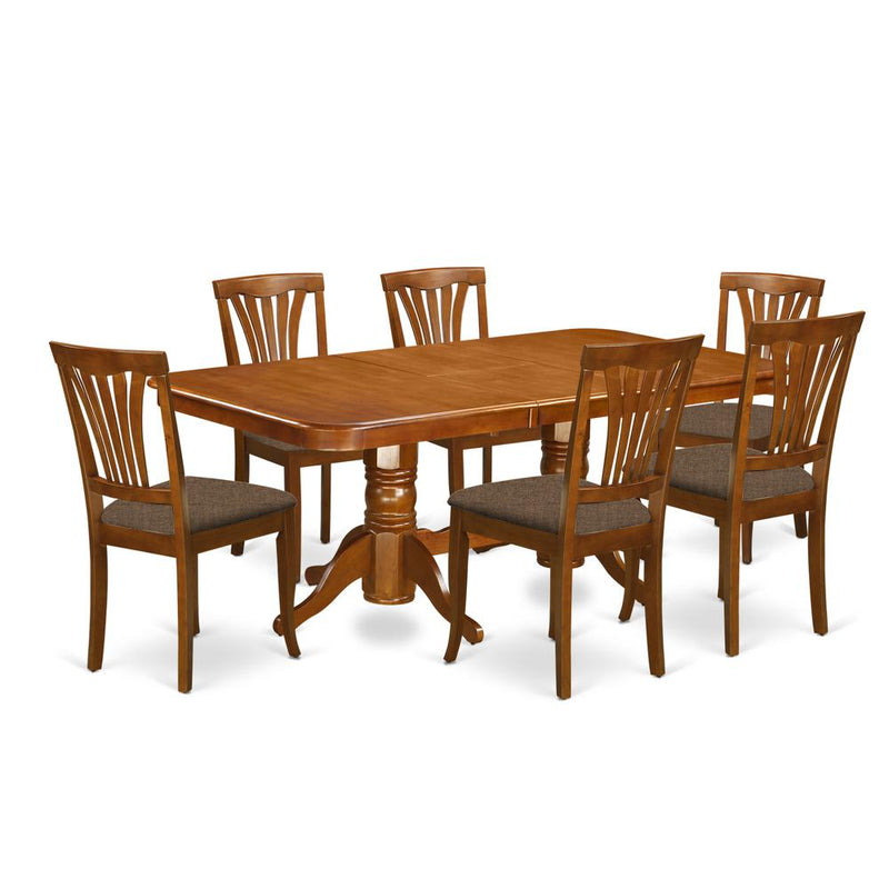 NAAV7-SBR-C 7 PC Dining room set Dining Table and 6 Kitchen Dining Chairs