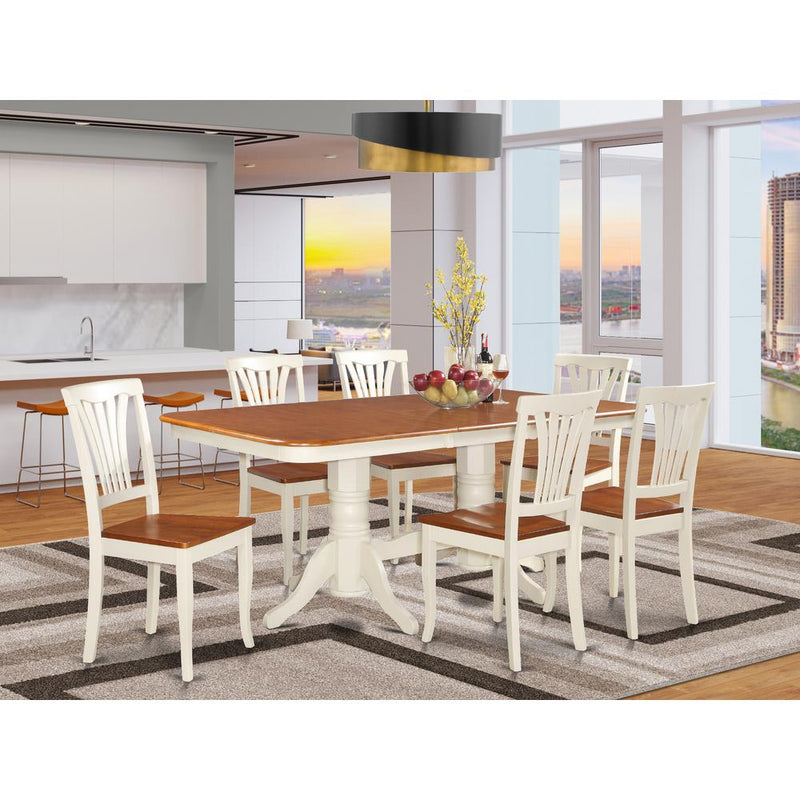 7  PC  Dining  room  set-Dining  Table  with  Leaf  and  6  Dining  Chairs