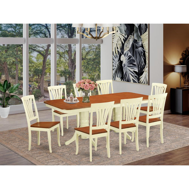 9  Pc  Dining  set-Table  with  Leaf  and  8  Chairs  for  Dining