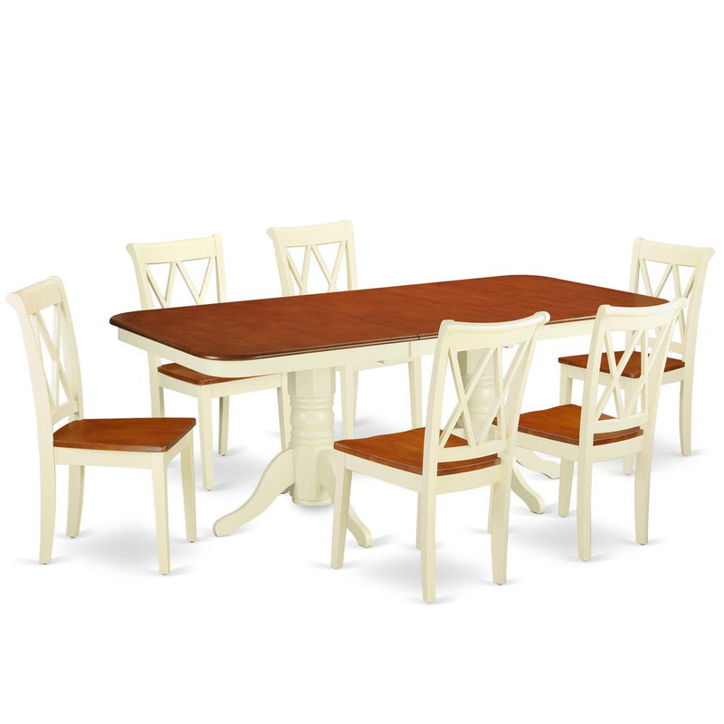 Dining Room Set Buttermilk & Cherry, NACL7-BMK-W