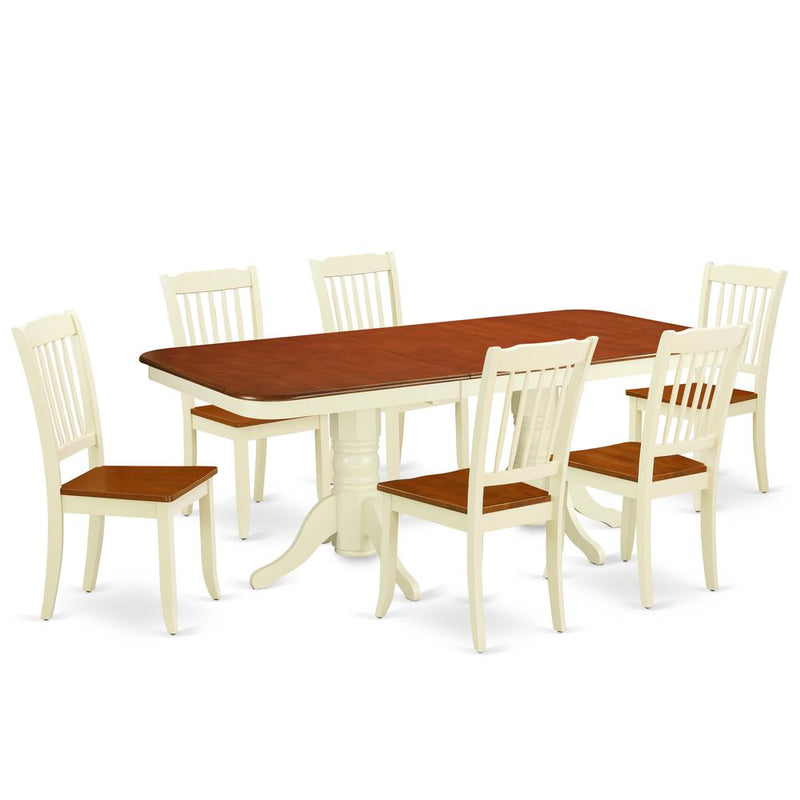 Dining Room Set Buttermilk & Cherry, NADA7-BMK-W