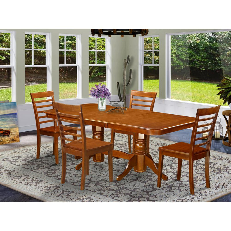 5  Pc  Dining  set  Table  with  Leaf  and  4  Chairs  for  Dining