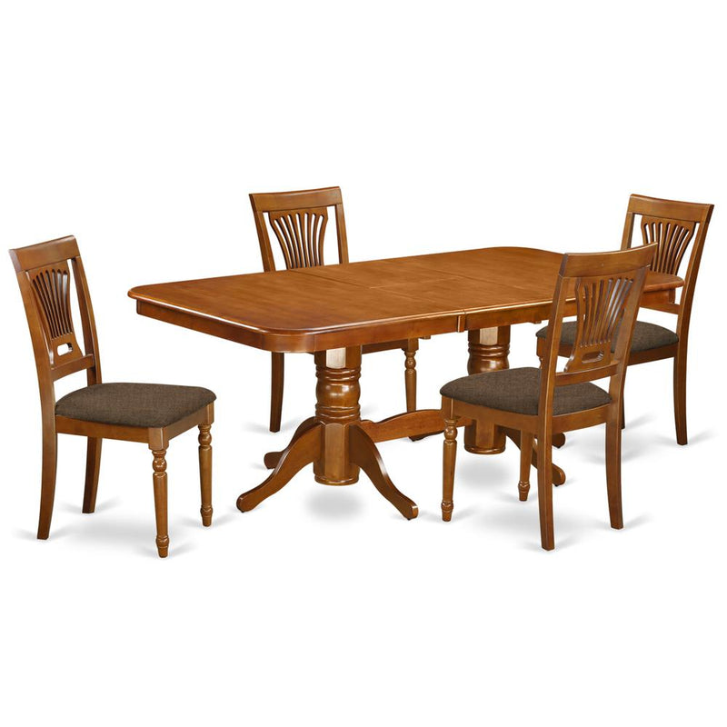 NAPL5-SBR-C 5 Pc Dining room set for 4-Dining Table and 4 Chairs for Dining