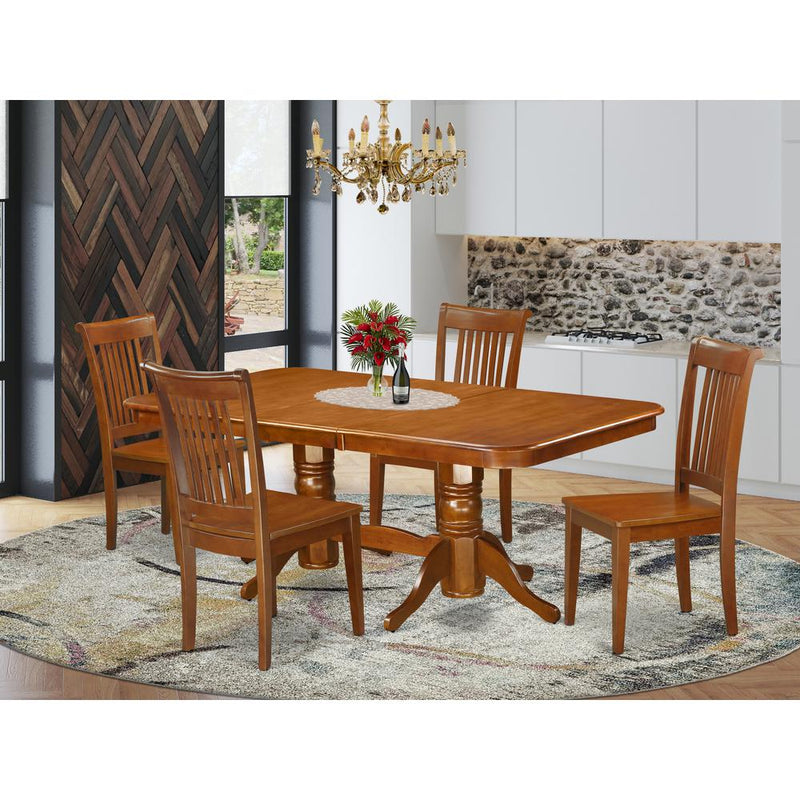 5  Pc  Dining  room  set  for  4  Dining  Table  with  Leaf  and  4  Dining  Chairs