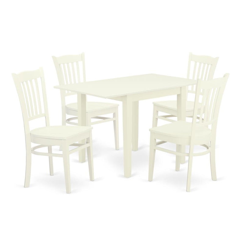 Dining Room Set Linen White, NDGR5-LWH-W