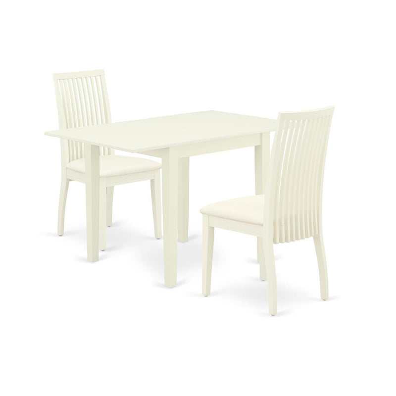 Dining Room Set Linen White, NDIP3-LWH-C