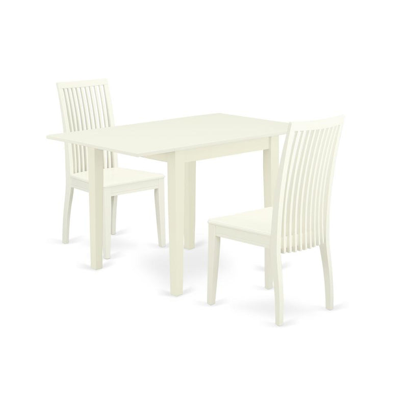 Dining Room Set Linen White, NDIP3-LWH-W