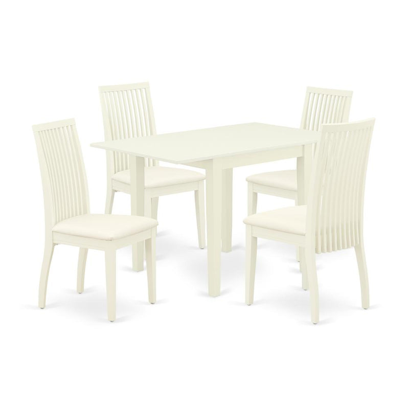 Dining Room Set Linen White, NDIP5-LWH-C