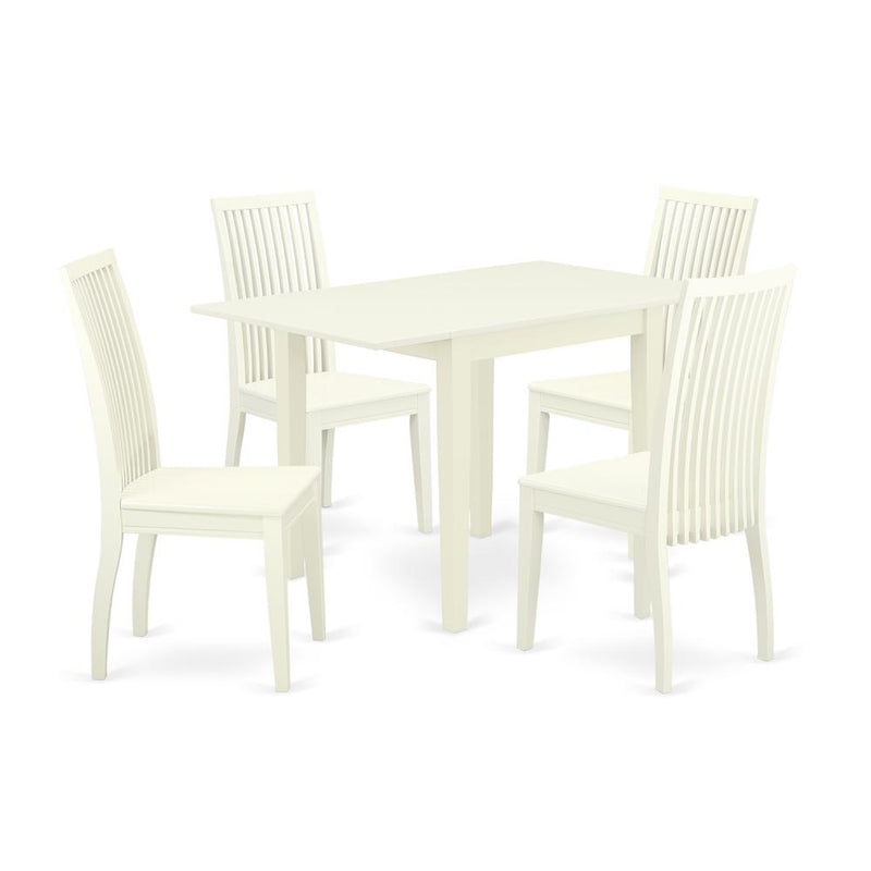 Dining Room Set Linen White, NDIP5-LWH-W