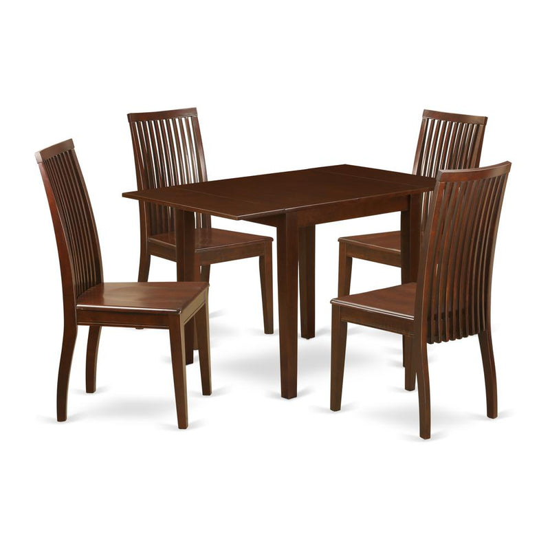 Dining Room Set Mahogany, NDIP5-MAH-W