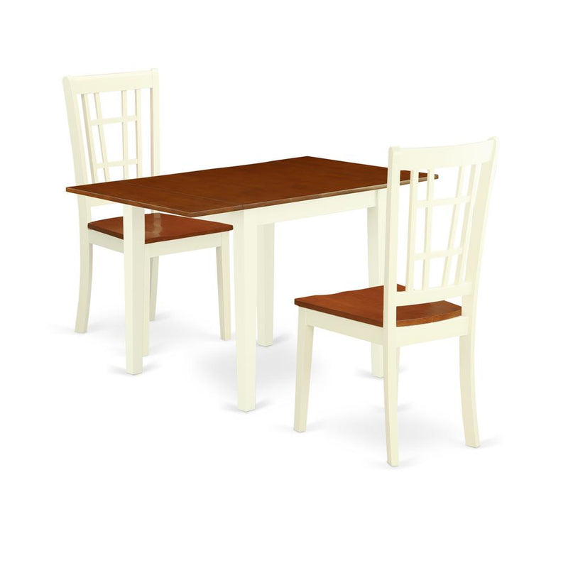 Dining Room Set Buttermilk & Cherry, NDNI3-WHI-W