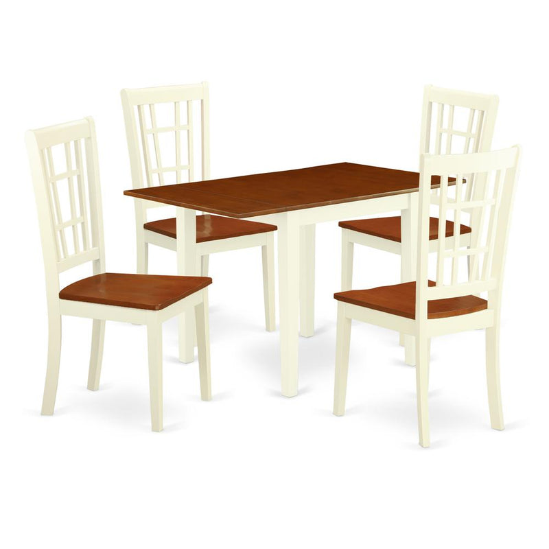 Dining Room Set Buttermilk & Cherry, NDNI5-WHI-W