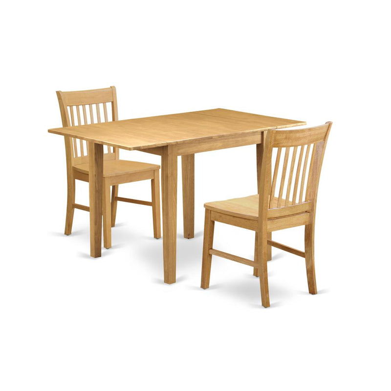 Dining Room 3-piece Set Oak, NDNO3-OAK-W