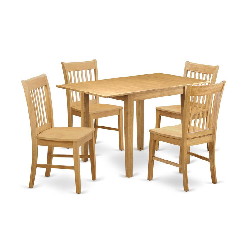 Dining Room Set Oak, NDNO5-OAK-W