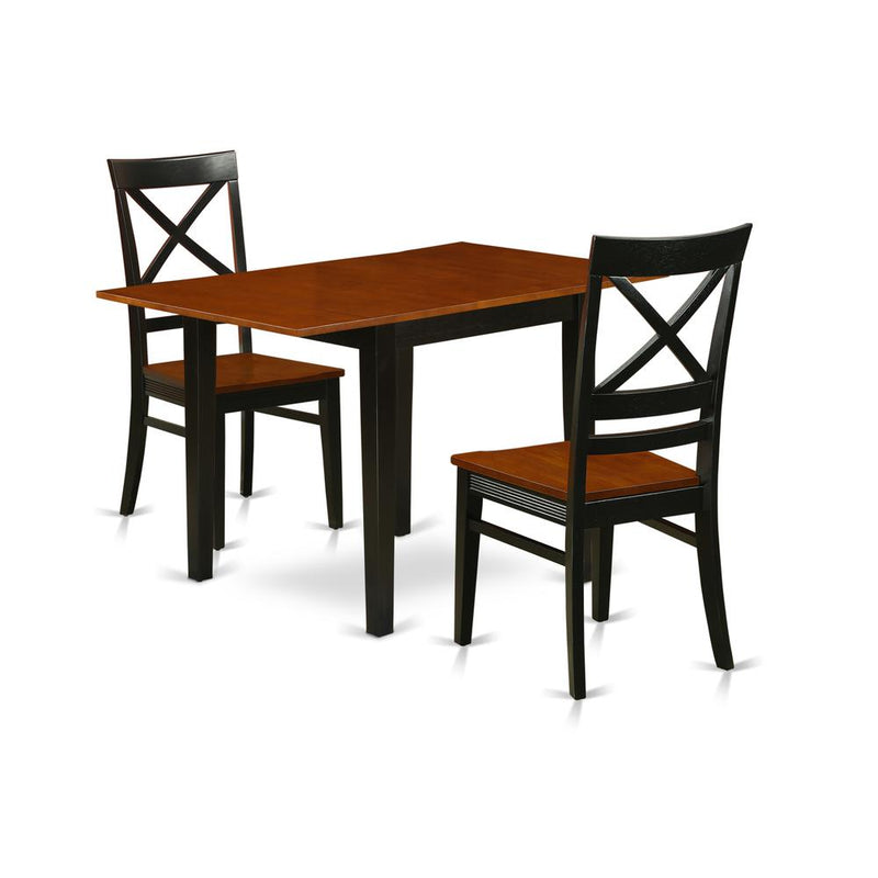 Dining Room Set Black & Cherry, NDQU3-BCH-W