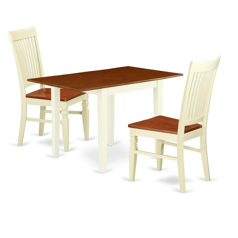 Dining Room Set Buttermilk & Cherry, NDWE3-WHI-W