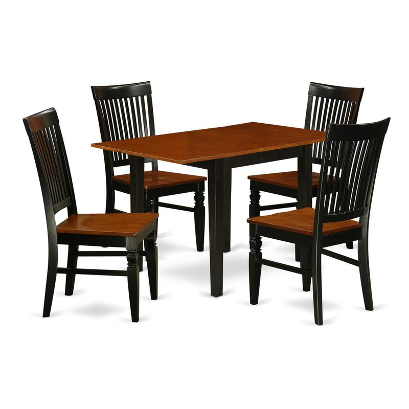 Dining Room Set Black & Cherry, NDWE5-BCH-W