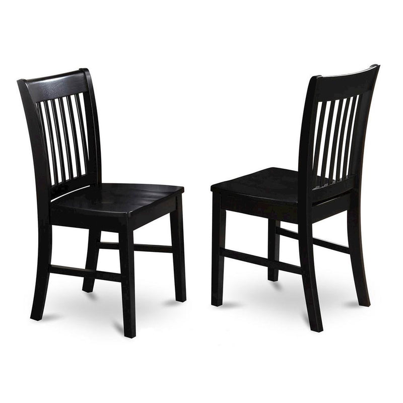 Norfolk Dining Chair Wood Seat Black Finish, Set of 2