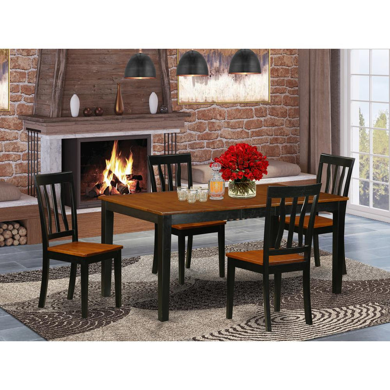 5  PC  Kitchen  Table  set-Dining  Table  and  4  Wood  Kitchen  Chairs