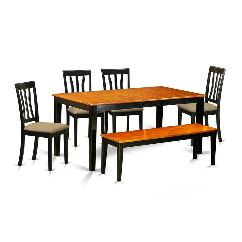 NIAN6-BCH-C 6 PC Kitchen Table set-Dining Table and 4 Wood Kitchen Chairs plus a