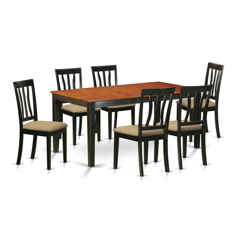 NIAN7-BCH-C 7PC Kitchen Table set-Dining Table and 6 Dining Chairs