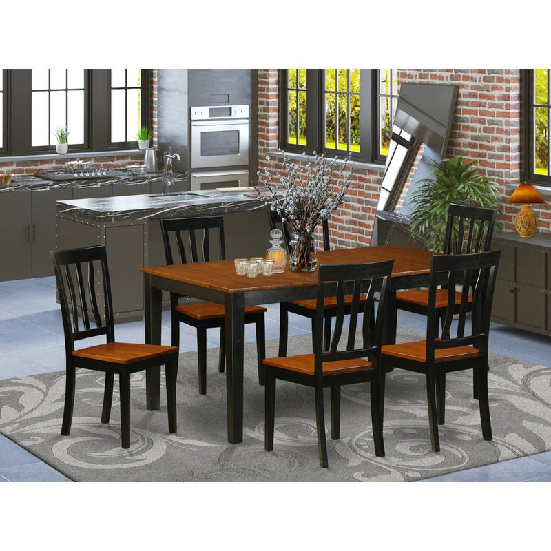 7  PC  Kitchen  Table  set-Dining  Table  and  6  Wood  Dining  Chairs