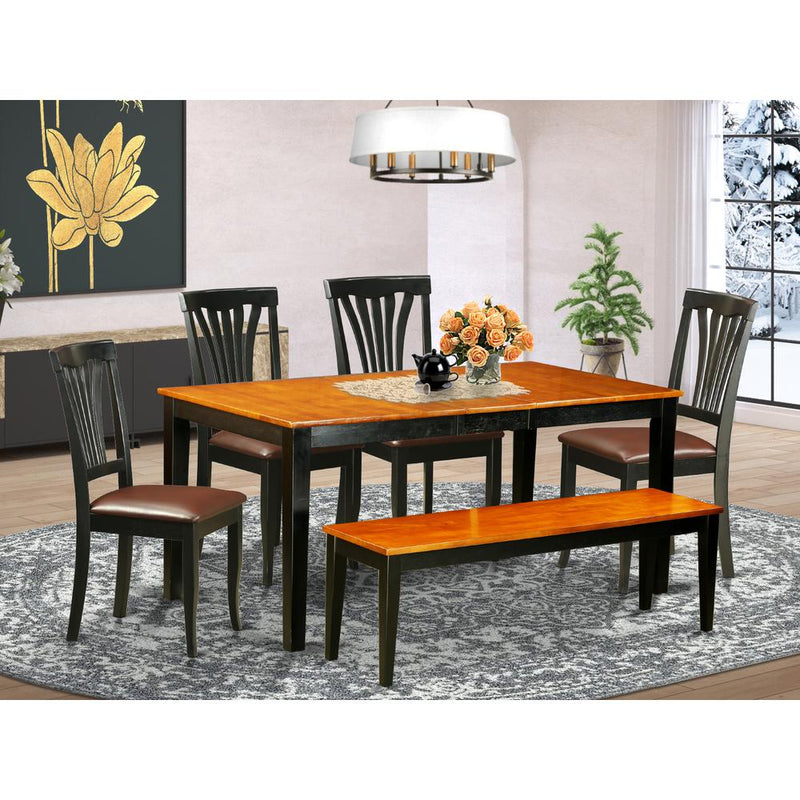 6  PC  Kitchen  Table  set-Dining  Table  and  4  Dining  Chairs  plus  a  bench