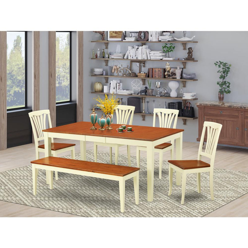 6-Pc  Dining  room  set-  Kitchen  dinette  Table  and  4  Kitchen  Dining  Chairs  along  with  Bench