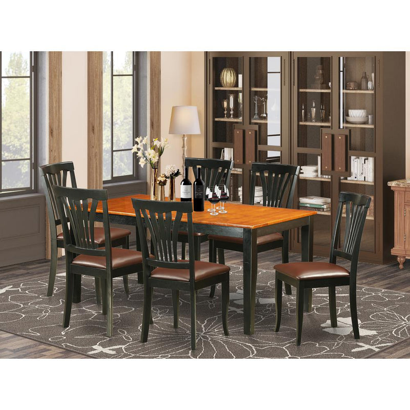 7  PC  Kitchen  Table  set-Dining  Table  and  6  Leather  Dining  Chairs