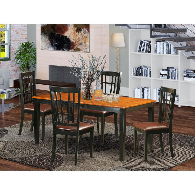 5  Pc  Dining  room  set  for  4-Table  with  Leaf  and  4  Kitchen  Dining  Chairs