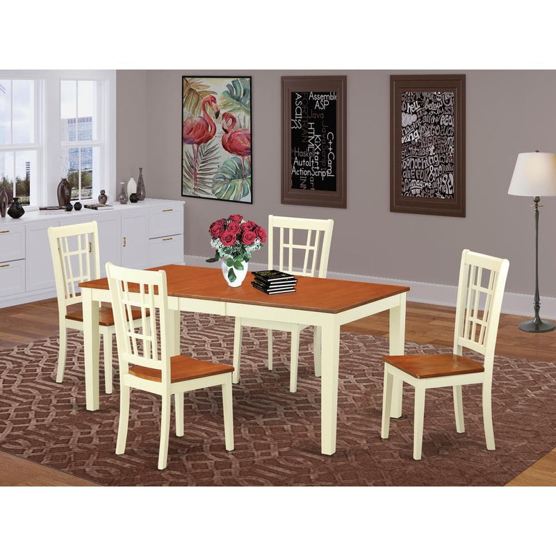 5  Pc  Dining  room  set-Table  with  Leaf  4  Chairs  for  Dining  room