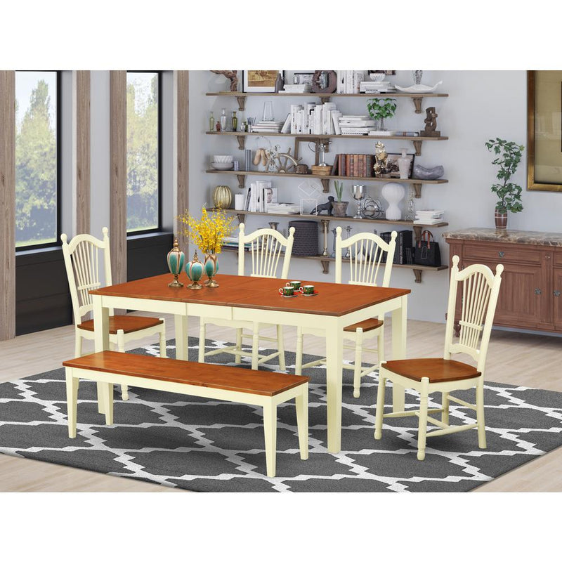 6  Pc  Kitchen  nook  Dining  set  -  Kitchen  dinette  Table  and  4  Dining  Chairsplus  Bench