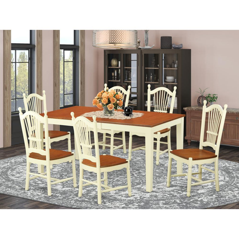 7  PC  Kitchen  nook  Dining  set  for  6-Kitchen  dinette  Table  and  6  Dining  Chairs