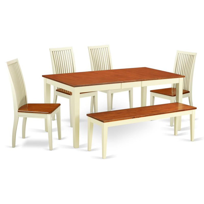 Dining Room Set Buttermilk & Cherry, NIIP6-BMK-W