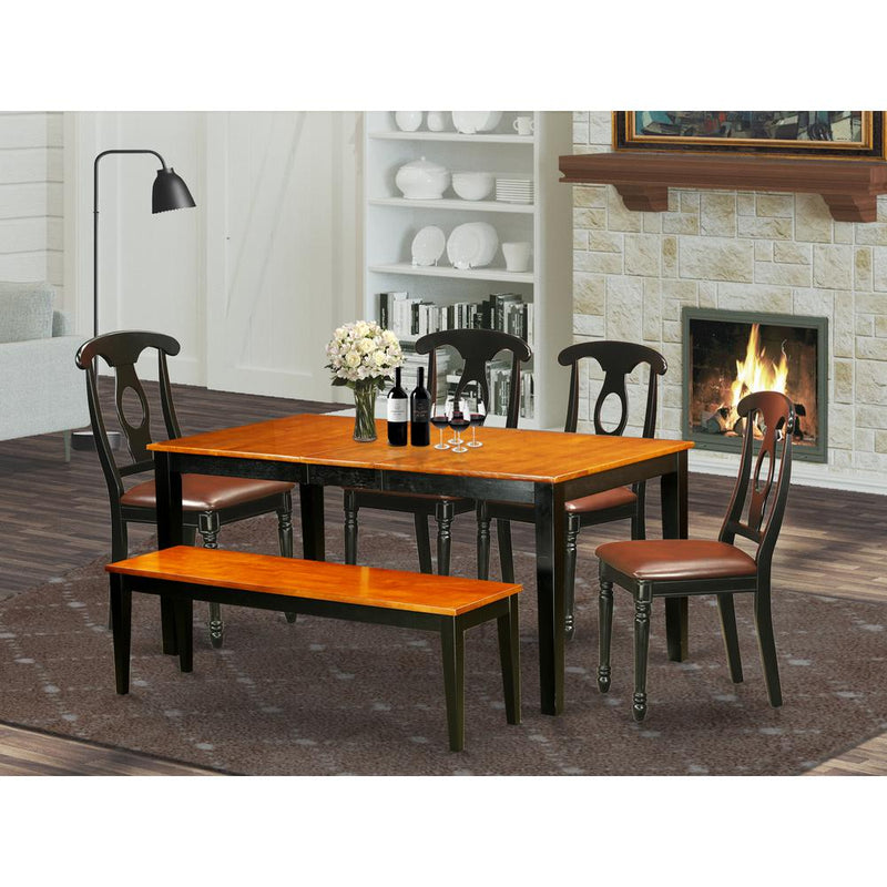 6-Pc  Dining  set  with  bench-Kitchen  Tables  and  4  Dining  Chairs  Plus  bench