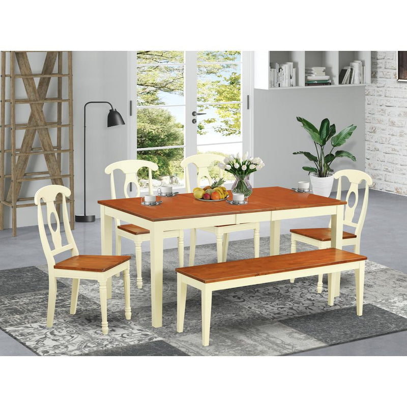 6-Pc  Dining  room  set  -  Kitchen  Table  and  4  Kitchen  Dining  Chairs  and  Bench