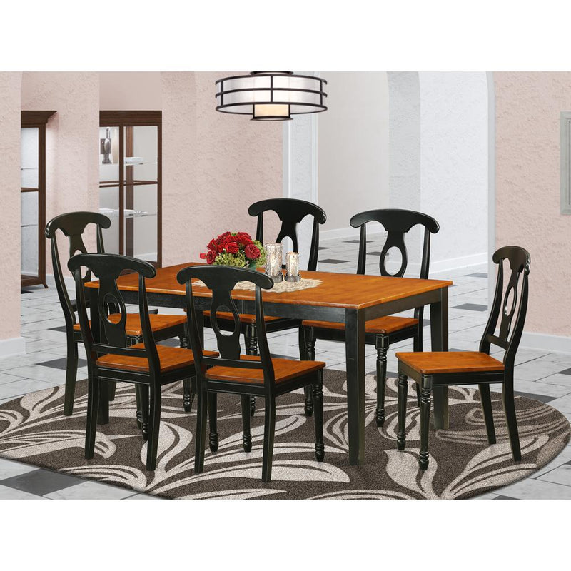 7  PC  Kitchen  Table  set-Dining  Table  and  6  Wooden  Dining  Chairs