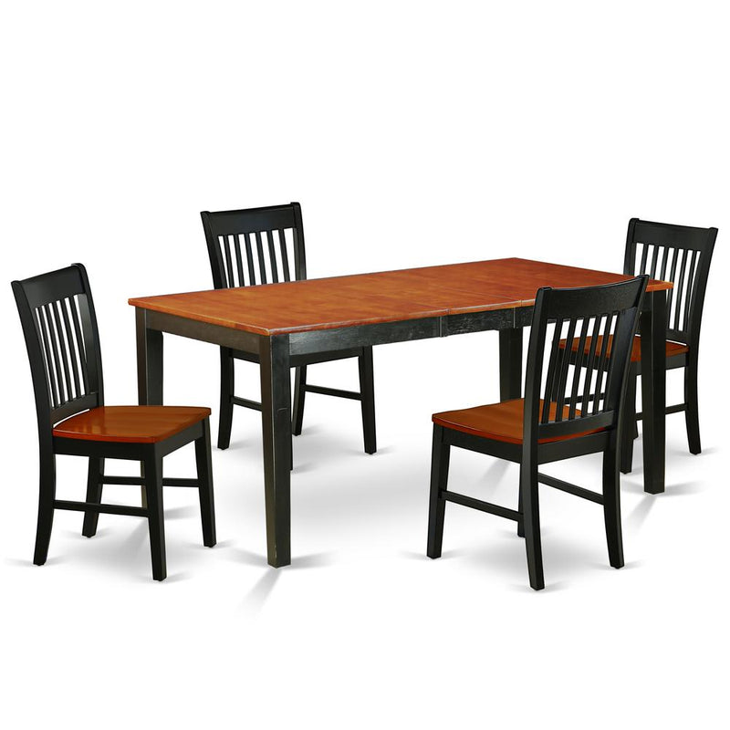 Dining Room Set Black & Cherry, NINO5-BCH-W